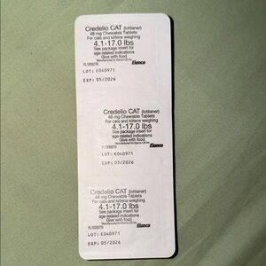 Offer Now! Credelio Chewable Tablets for Cats, 4.1-17 Ibs, 3 Chewable Tabs